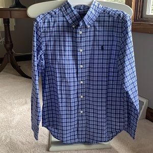 Ralph Lauren Blue Striped Button Down Shirt